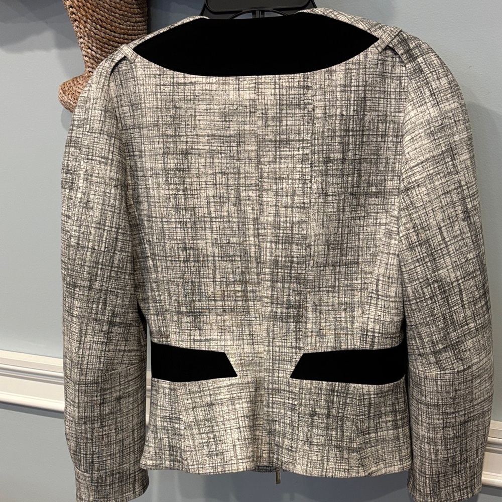 Karen Millen Women's Black and Gray Fitted Jacket - Picture 6 of 6